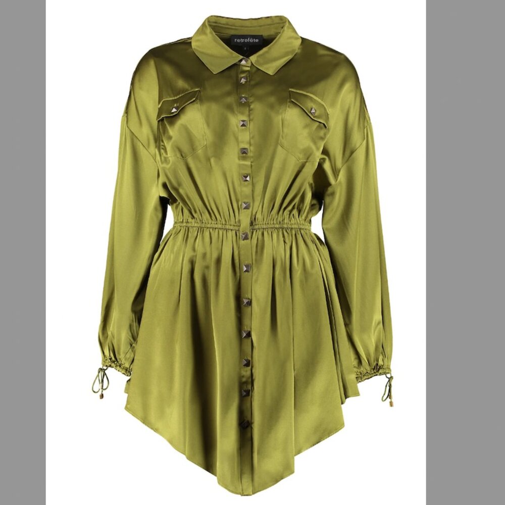 Retrofete Green Long Sleeve Dress